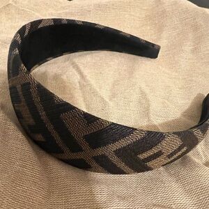 Fendi Black and Brown Patterned Headband